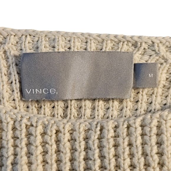 Vince Womens Sweater Ivory M MinimalistChic QuietLuxury Monochrome Capsule - Picture 3 of 11
